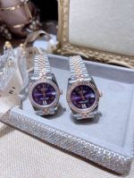 ROLEX Log Series Steel Purple Lady Watch